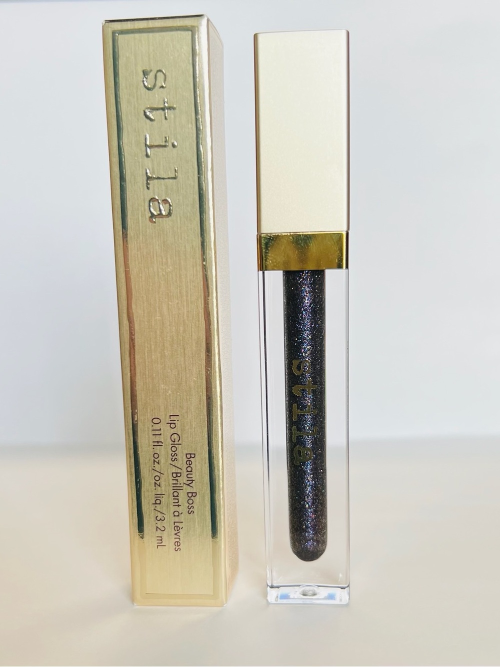 Stila Beauty Boss Lip Gloss in Sparkling Black with Iridescent Shimmer